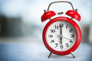 Large red alarm clock