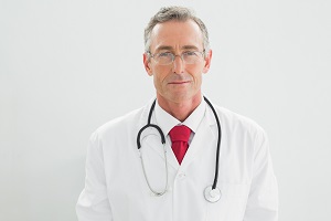 Serious and confident male doctor