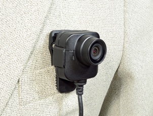 body camera on jacket lapel