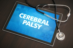 cerebral palsy on tablet screen with stethoscope