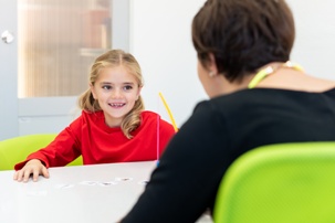 child being tested for intellectual disabilities