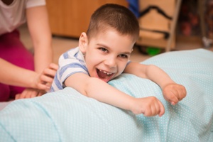 child with cerebral palsy in physical therapy