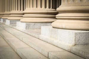Pillars and steps of a courthouse