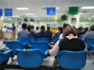 crowded emergency room waiting area