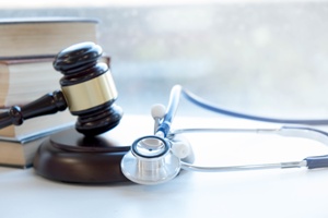 gavel and stethoscope representing medical malpractice