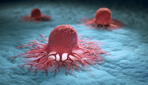 group of isolated cancer cells 3D image