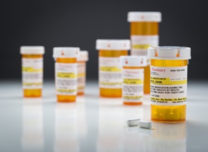 prescription medication bottles on a table