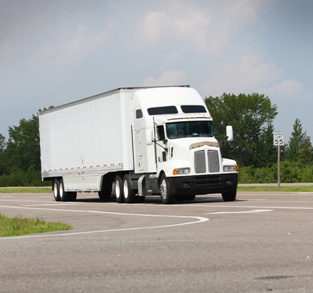 semi truck at intersection