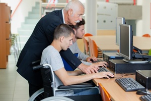 teen in wheelchair getting vocational training