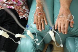 hands with IVs getting chemotherapy