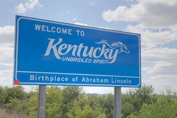 welcome to Kentucky road sign