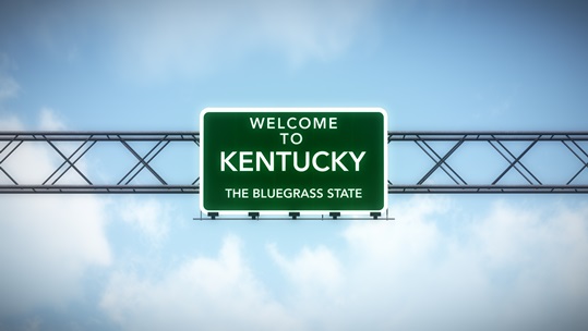 welcome to kentucky road sign